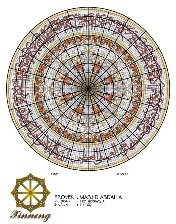 出口中东17米直经的彩色玻璃穹顶