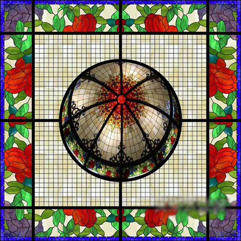 彩绘玻璃穹顶定制