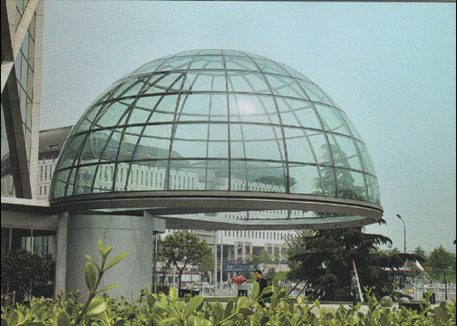 玻璃采光顶-彩色玻璃穹顶_教堂玻璃_玻璃穹顶_采光顶_西关玻璃_热弯